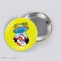 UFO Aliens Abducted Trump Get In Loser Button thumb 0