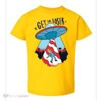 UFO Aliens Abducted Trump Get In Loser Toddler T-Shirt thumb 0