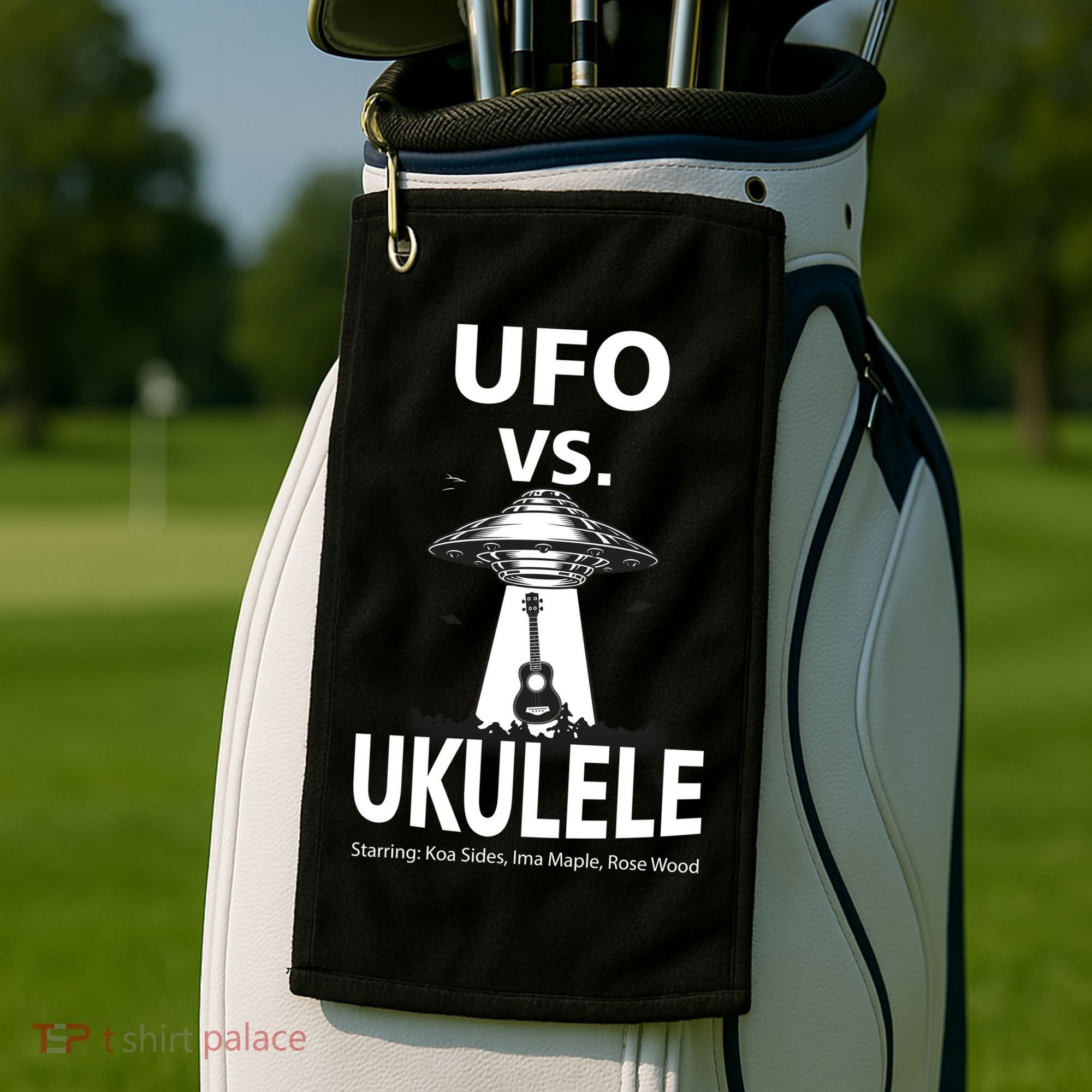 UFO Vs Ukulele Golf Towel