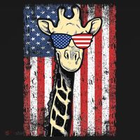 USA Flag Patriotic Giraffe Sunglasses Funny Animal Lover T-Shirt thumb 7
