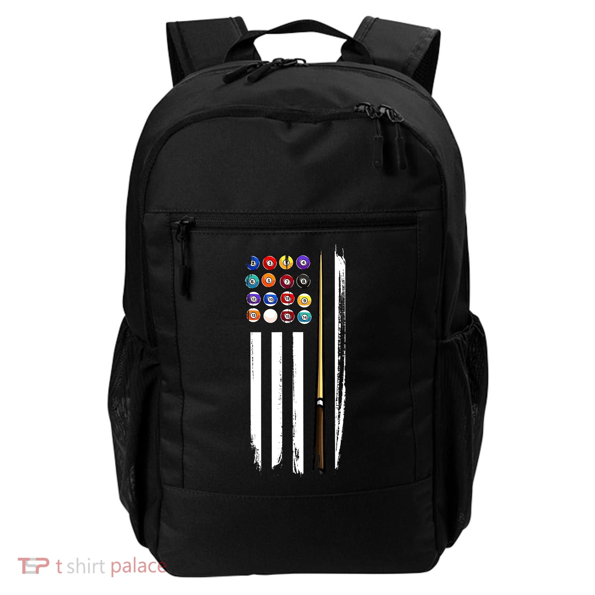 Usa Flag Pool Player Cute Cues Stick Best Gift For Player Backpack