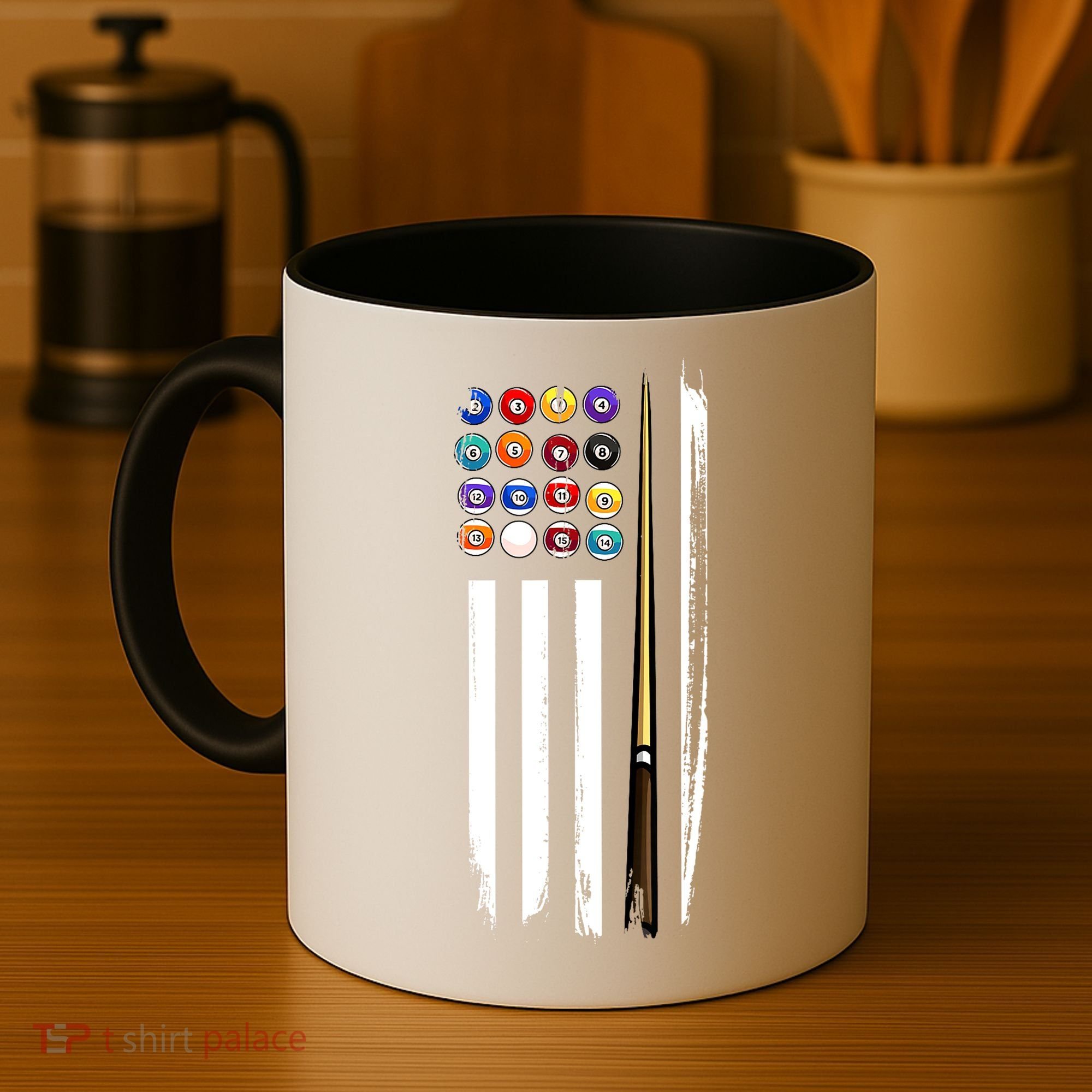 Usa Flag Pool Player Cute Cues Stick Best Gift For Player Coffee Mug