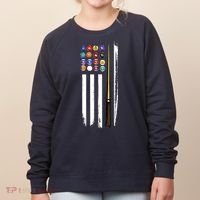 Usa Flag Pool Player Cute Cues Stick Best Gift For Player Women's Sweatshirt thumb 0