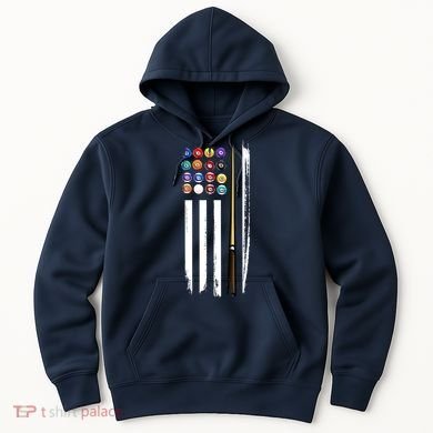 Usa Flag Pool Player Cute Cues Stick Best Gift For Player Hoodie