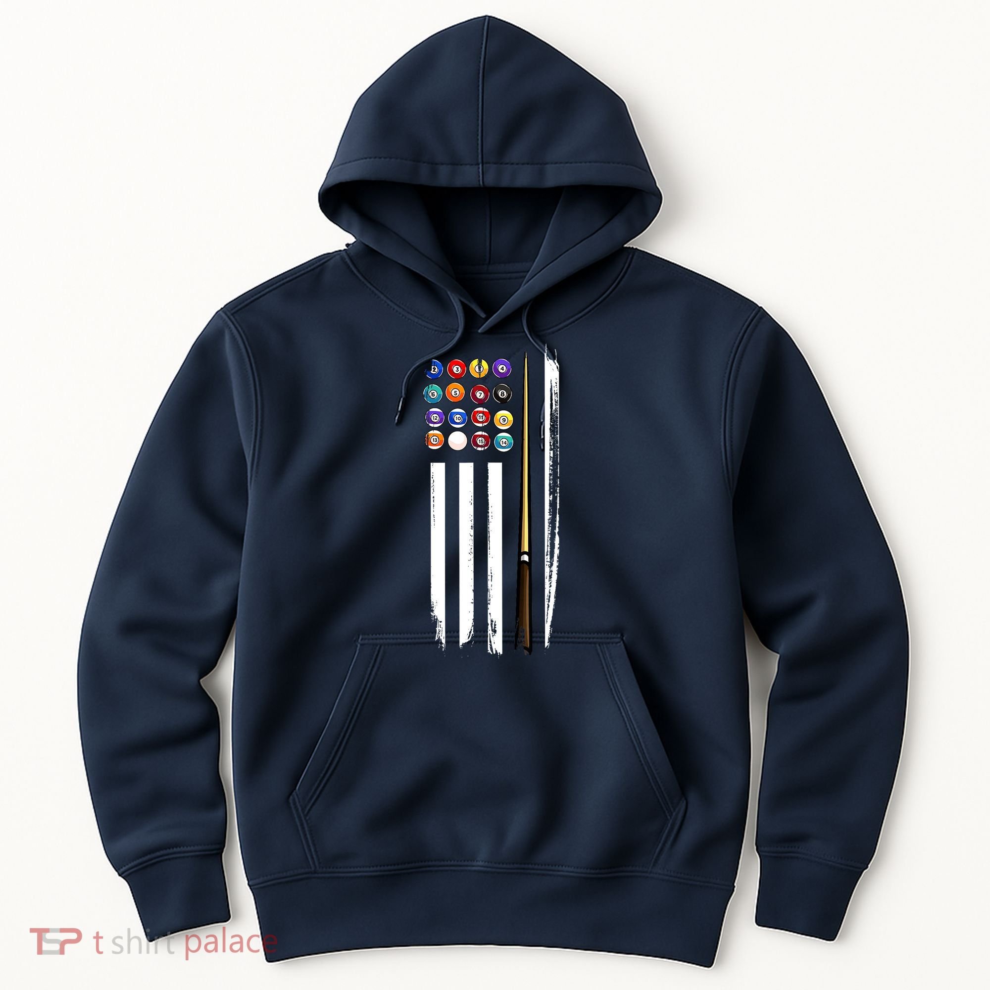 Usa Flag Pool Player Cute Cues Stick Best Gift For Player Hoodie