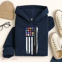 Usa Flag Pool Player Cute Cues Stick Best Gift For Player Hoodie thumb 4