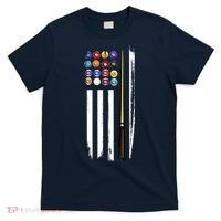Usa Flag Pool Player Cute Cues Stick Best Gift For Player T-Shirt thumb 0