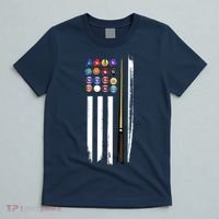 Usa Flag Pool Player Cute Cues Stick Best Gift For Player T-Shirt thumb 5