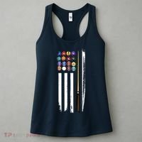 Usa Flag Pool Player Cute Cues Stick Best Gift For Player Women's Tank Top thumb 3
