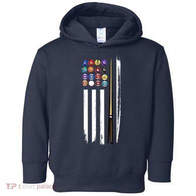 Usa Flag Pool Player Cute Cues Stick Best Gift For Player Toddler Hoodie