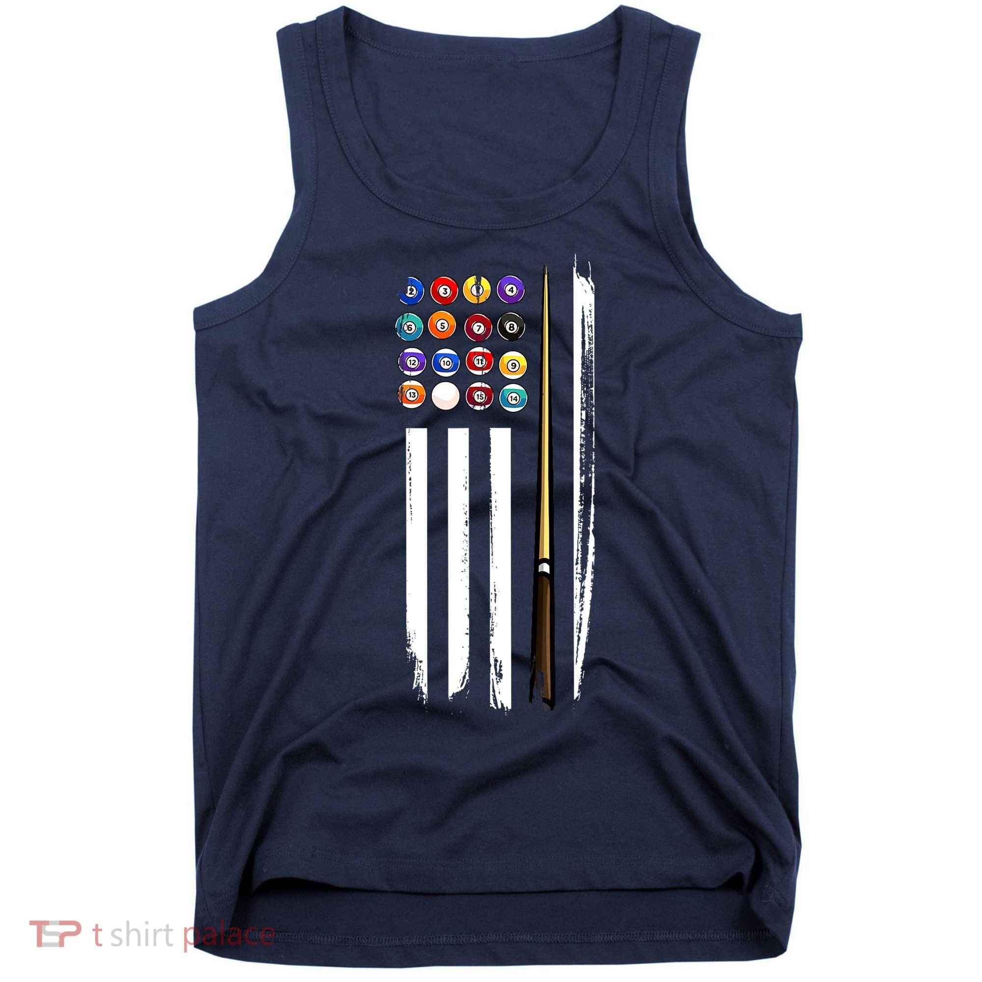 Usa Flag Pool Player Cute Cues Stick Best Gift For Player Tank Top