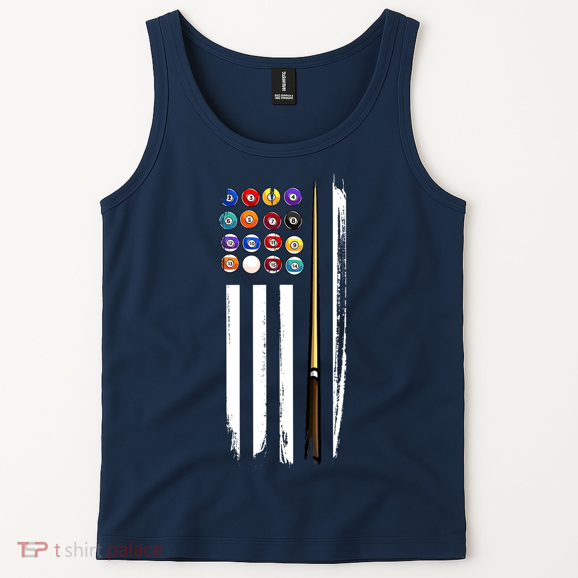 Usa Flag Pool Player Cute Cues Stick Best Gift For Player Tank Top