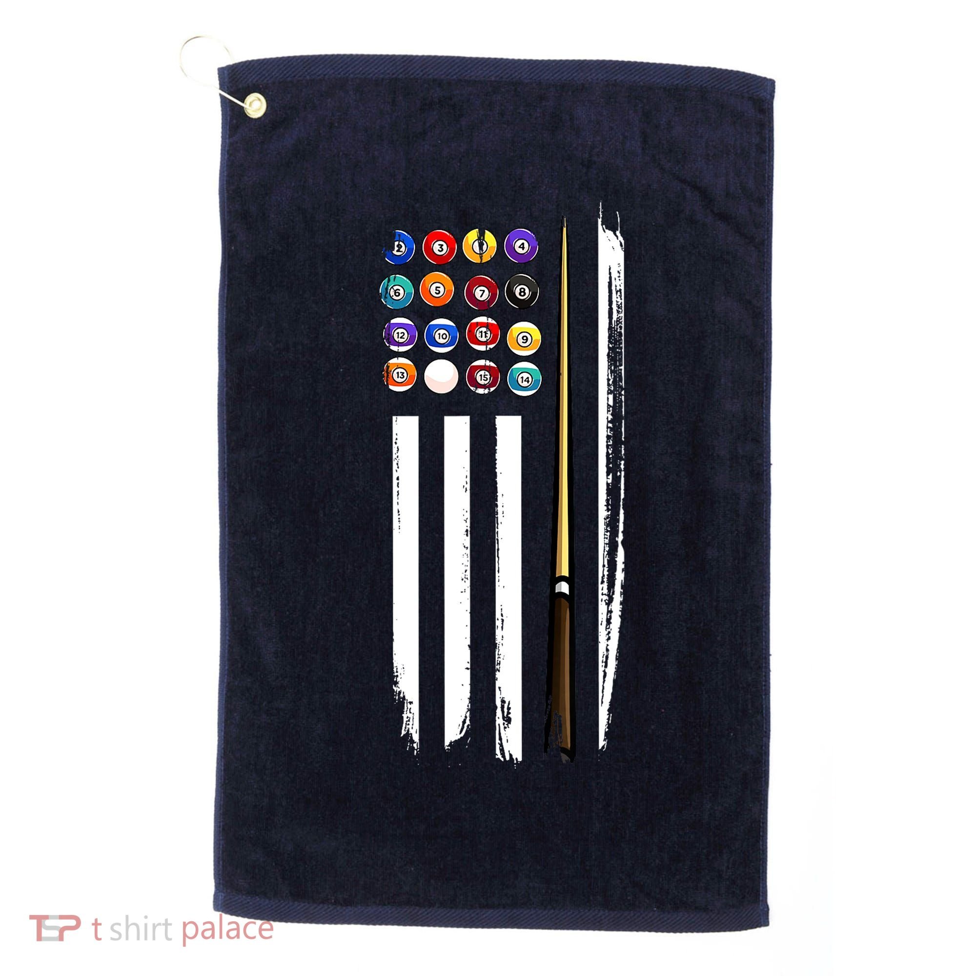 Usa Flag Pool Player Cute Cues Stick Best Gift For Player Golf Towel