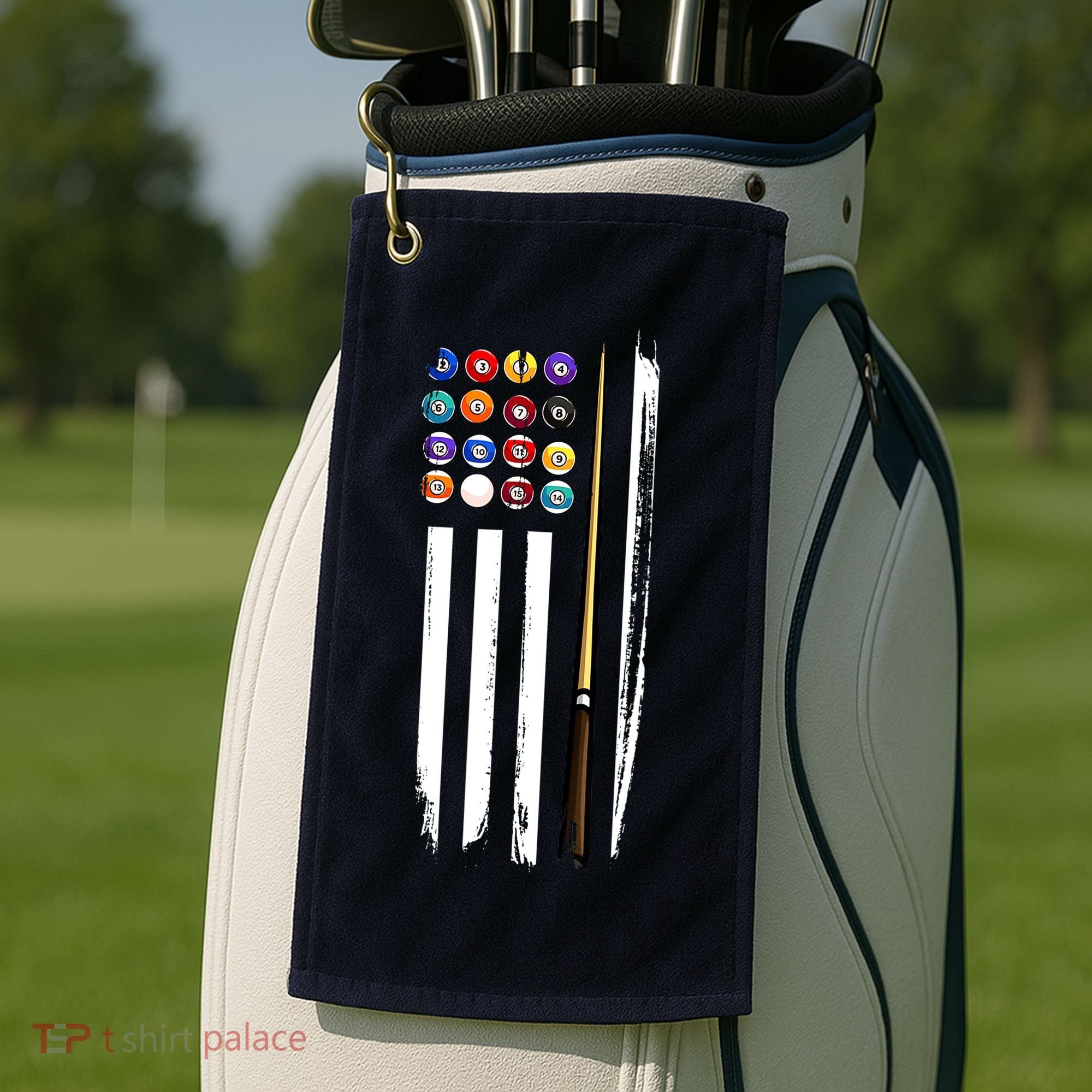 Usa Flag Pool Player Cute Cues Stick Best Gift For Player Golf Towel