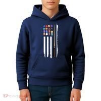 Usa Flag Pool Player Cute Cues Stick Best Gift For Player Kids Hoodie thumb 4