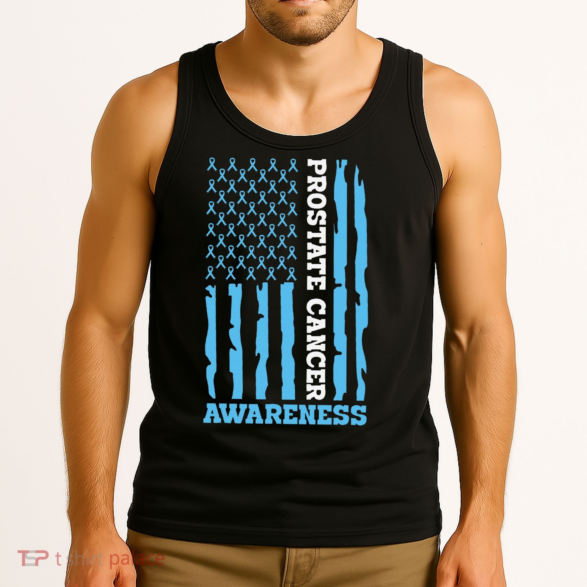 USA Flag Prostate Cancer Awareness Tank Top