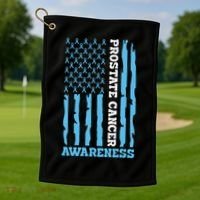 USA Flag Prostate Cancer Awareness Golf Towel thumb 1