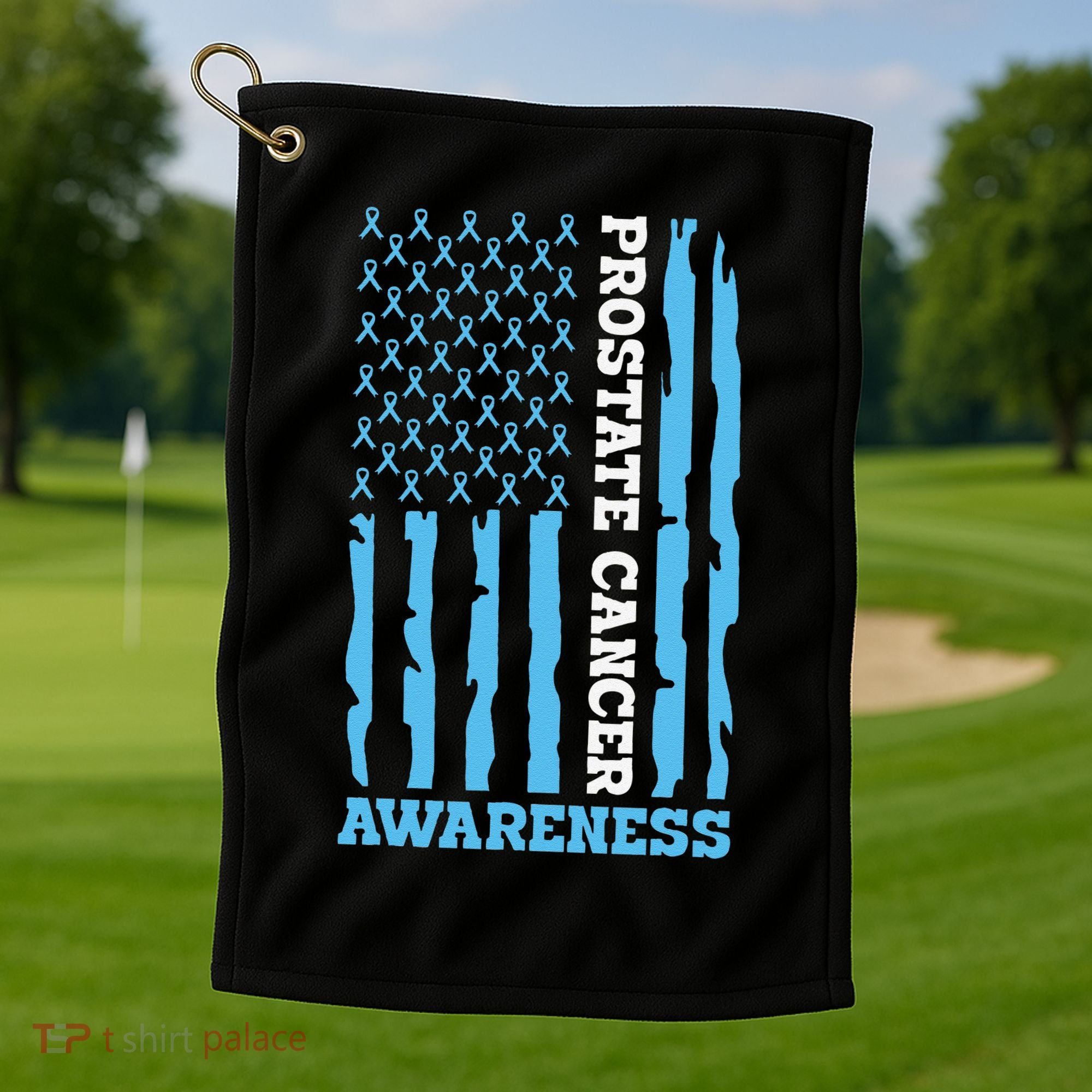 USA Flag Prostate Cancer Awareness Golf Towel