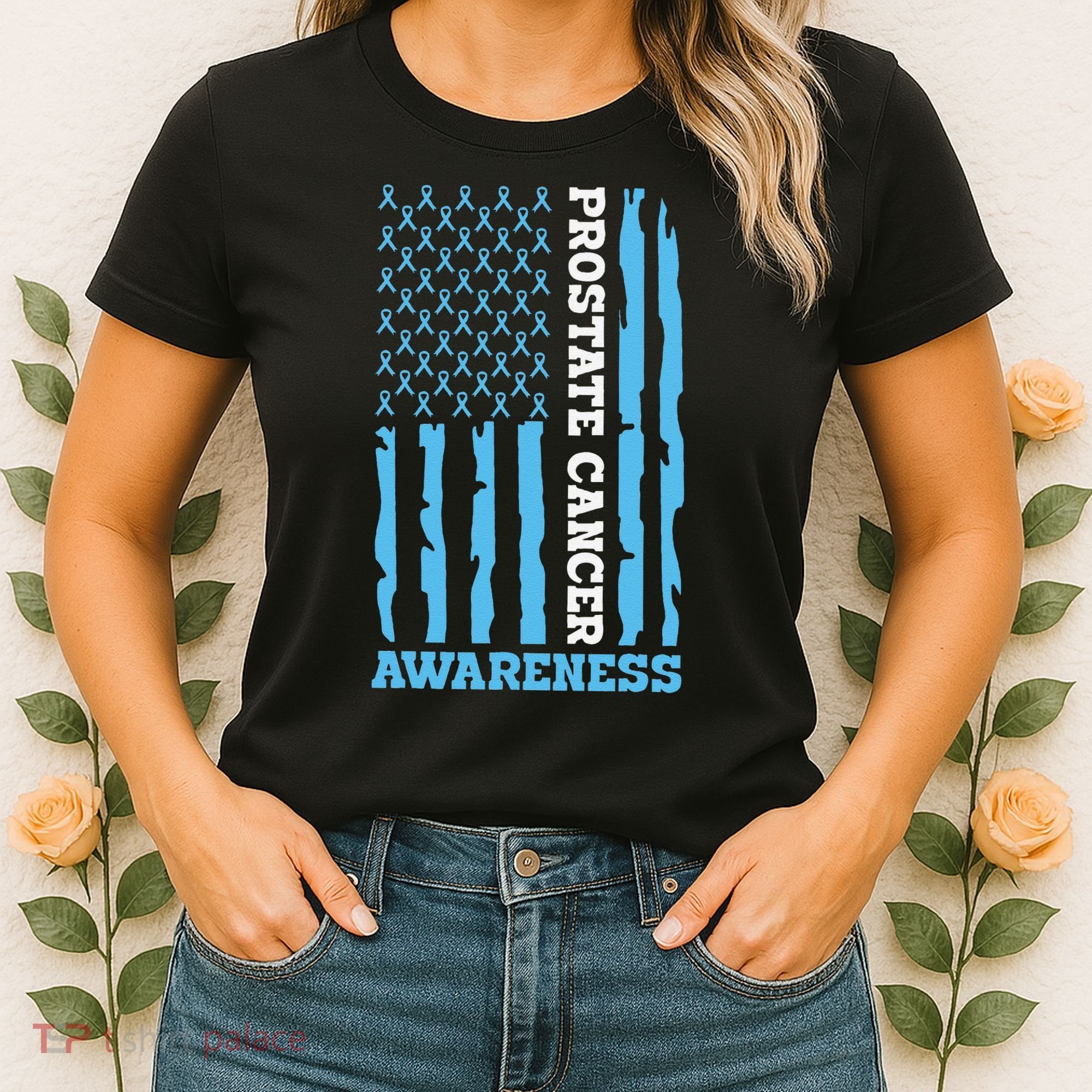USA Flag Prostate Cancer Awareness Women's T-Shirt