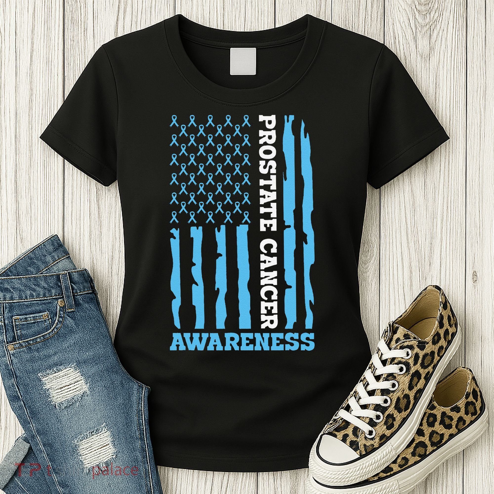 USA Flag Prostate Cancer Awareness Women's T-Shirt