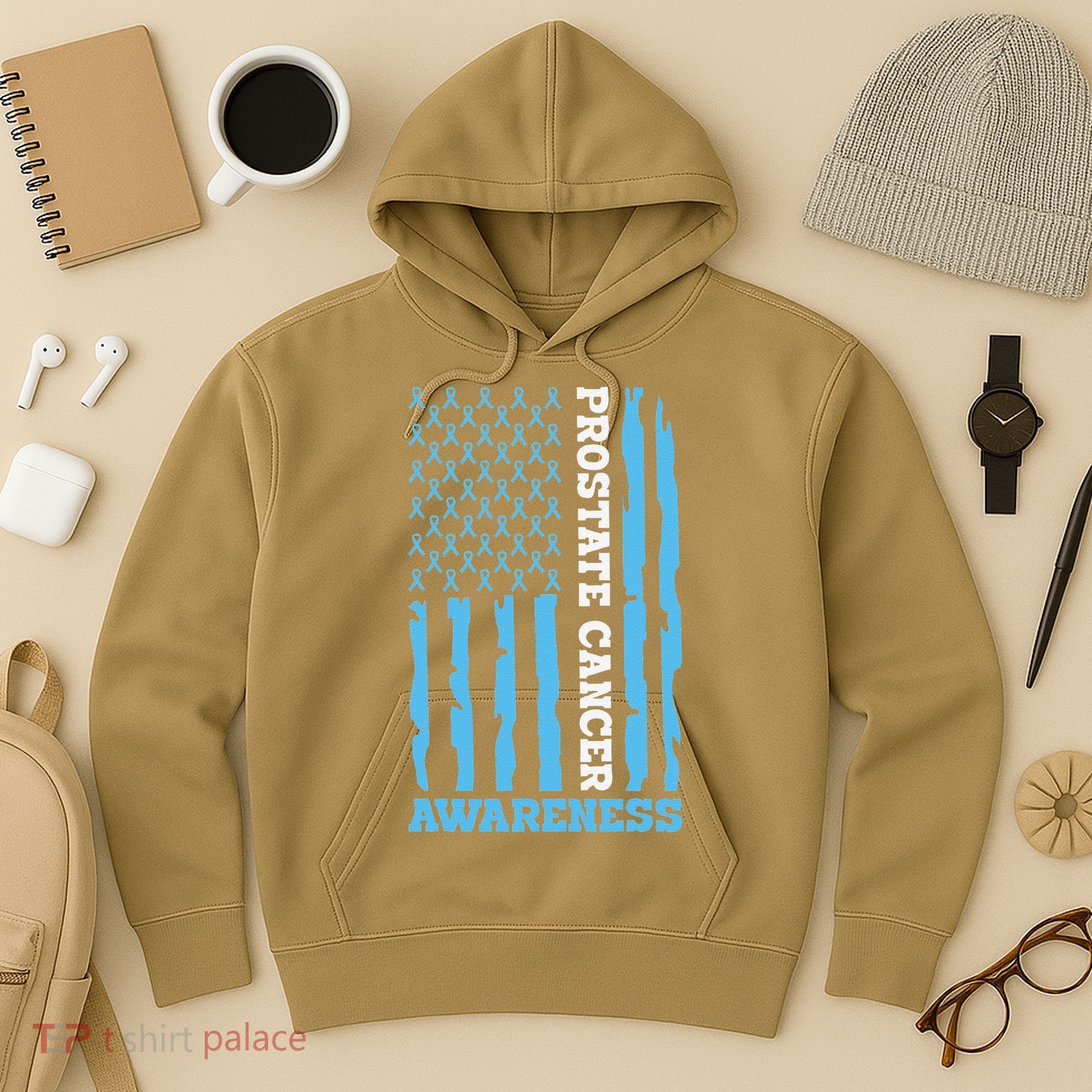 USA Flag Prostate Cancer Awareness Hoodie