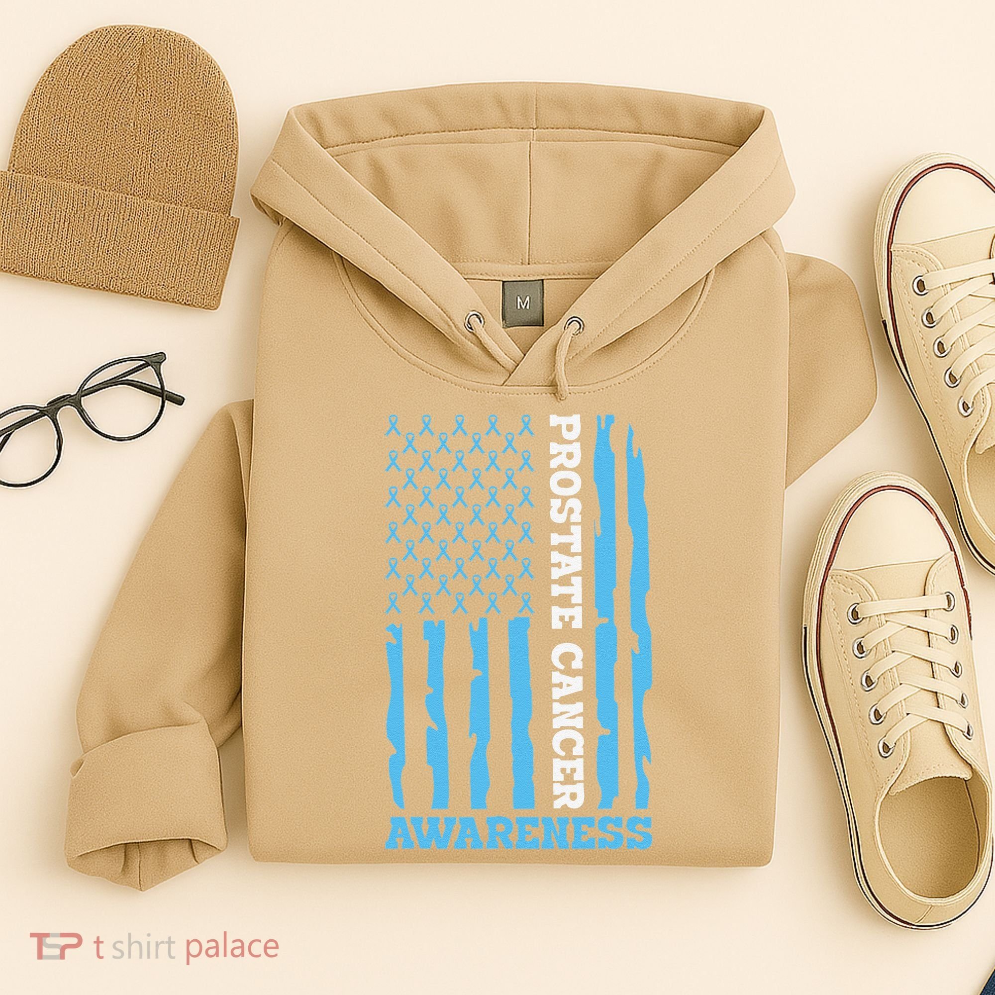 USA Flag Prostate Cancer Awareness Hoodie