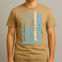 USA Flag Prostate Cancer Awareness T-Shirt thumb 3