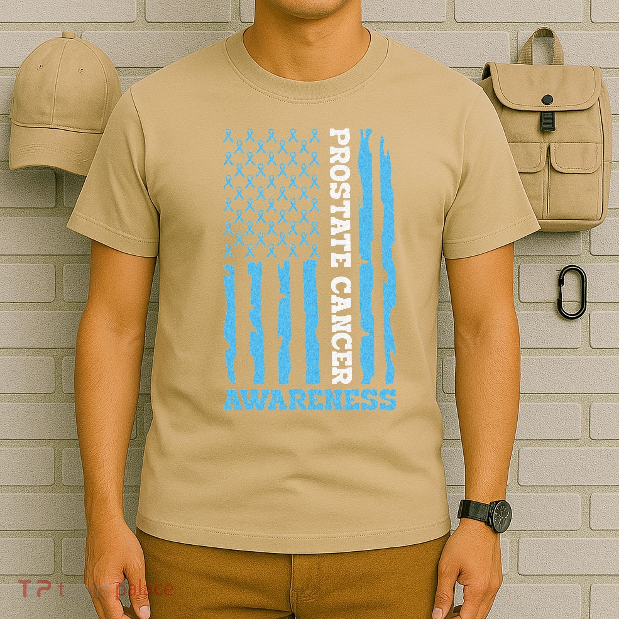 USA Flag Prostate Cancer Awareness T-Shirt
