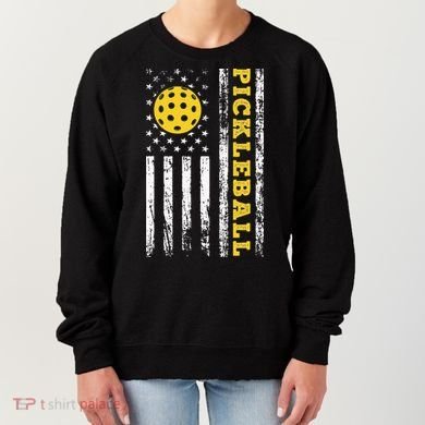 US Flag Pickleball Player Paddleball Lover Women's Sweatshirt