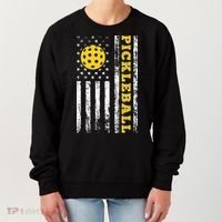 US Flag Pickleball Player Paddleball Lover Women's Sweatshirt thumb 0