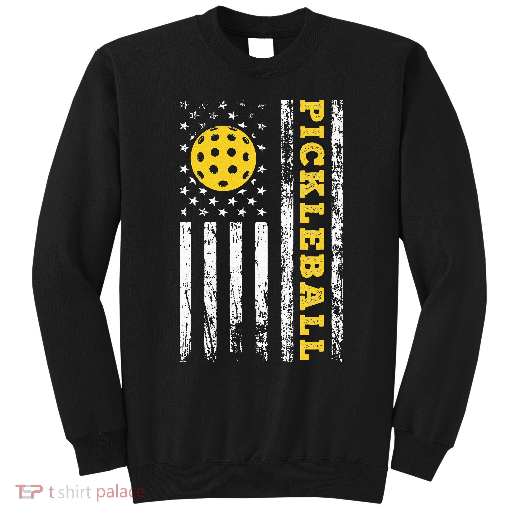 US Flag Pickleball Player Paddleball Lover Sweatshirt