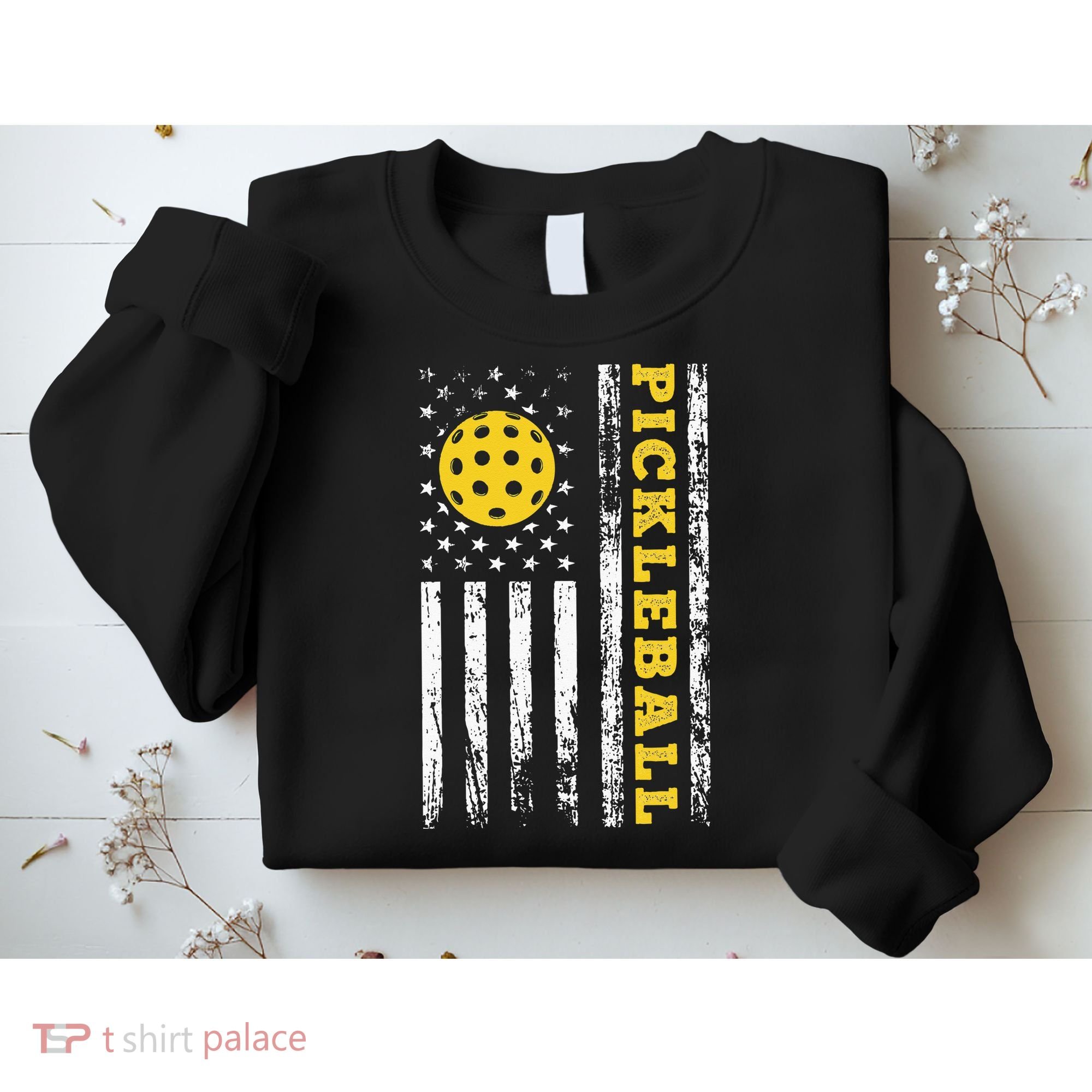US Flag Pickleball Player Paddleball Lover Sweatshirt