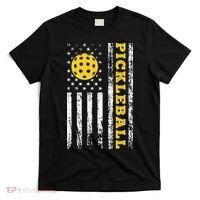 US Flag Pickleball Player Paddleball Lover T-Shirt thumb 0
