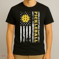 US Flag Pickleball Player Paddleball Lover T-Shirt thumb 3