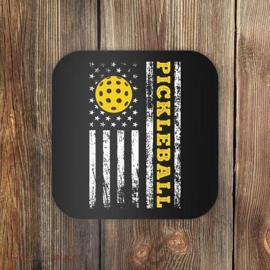 US Flag Pickleball Player Paddleball Lover Coaster