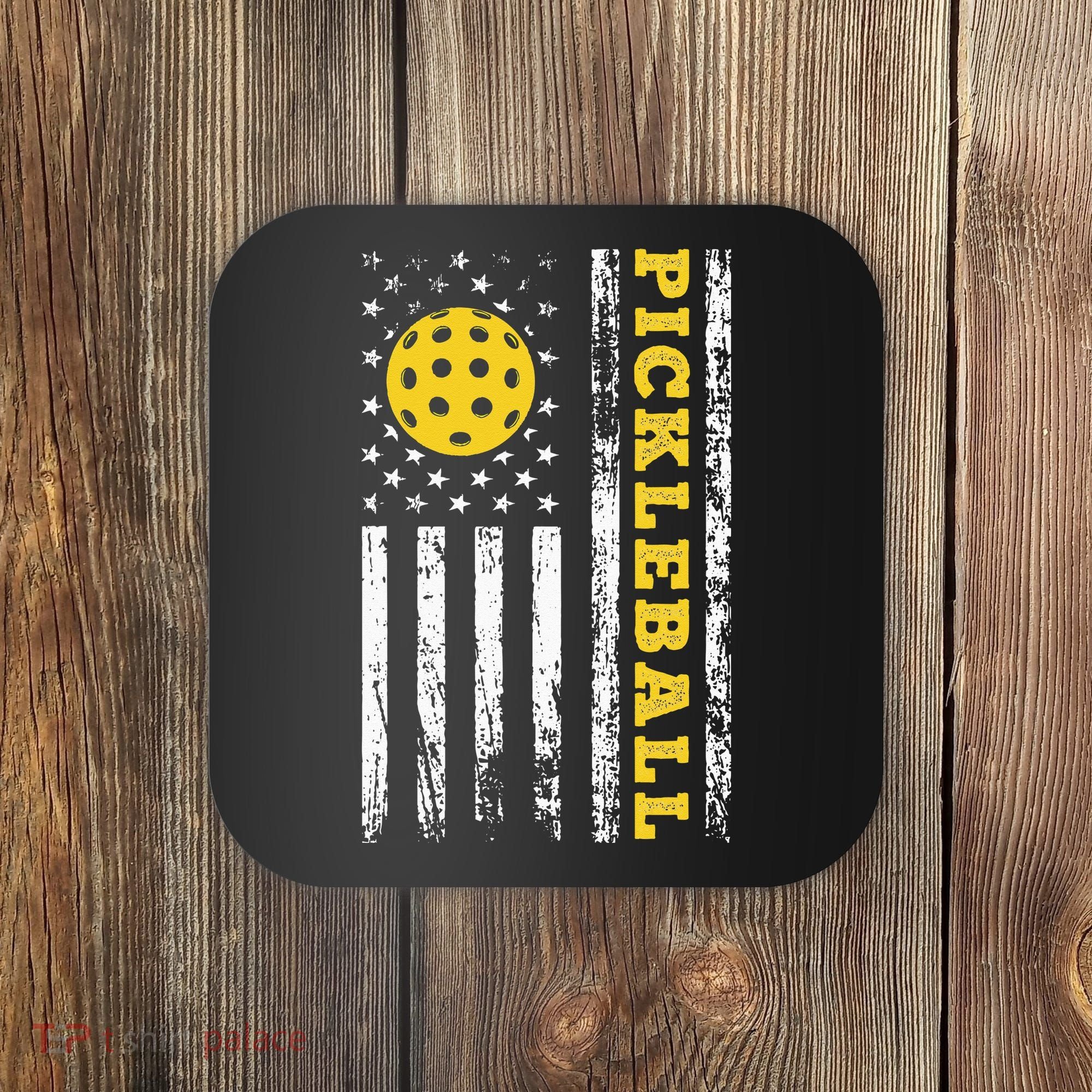 US Flag Pickleball Player Paddleball Lover Coaster