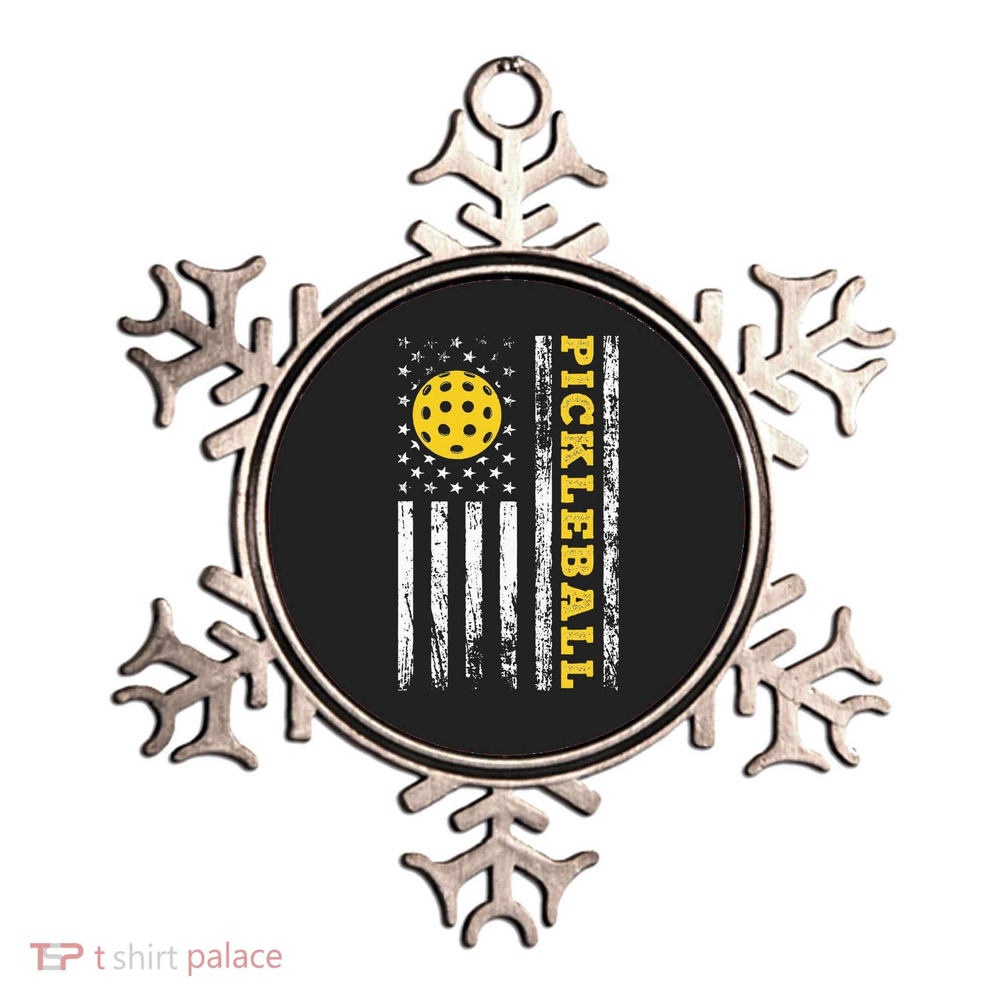US Flag Pickleball Player Paddleball Lover Ornament