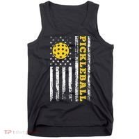 US Flag Pickleball Player Paddleball Lover Tank Top thumb 0