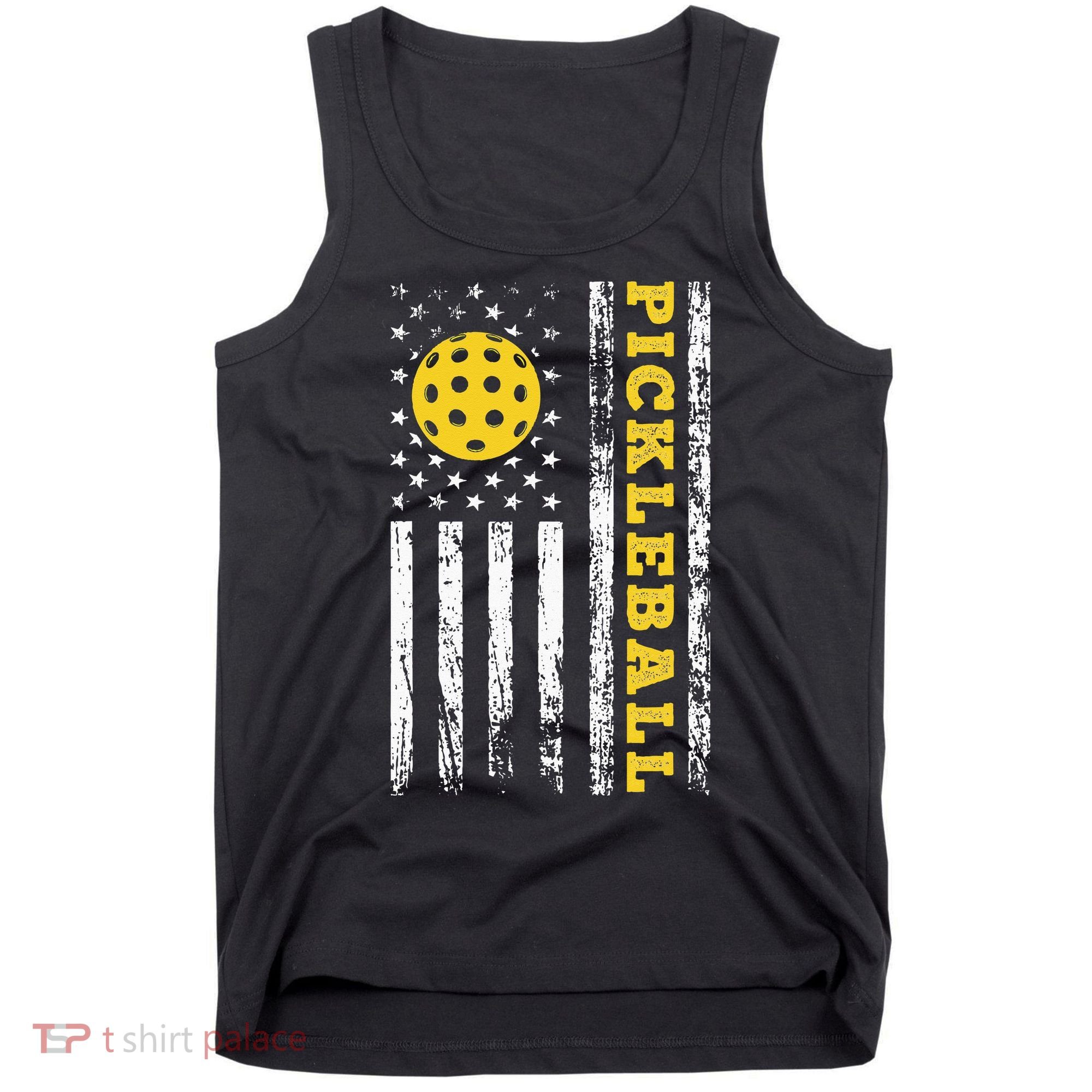 US Flag Pickleball Player Paddleball Lover Tank Top
