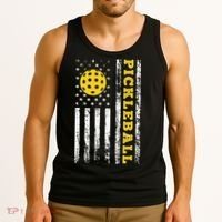 US Flag Pickleball Player Paddleball Lover Tank Top thumb 3