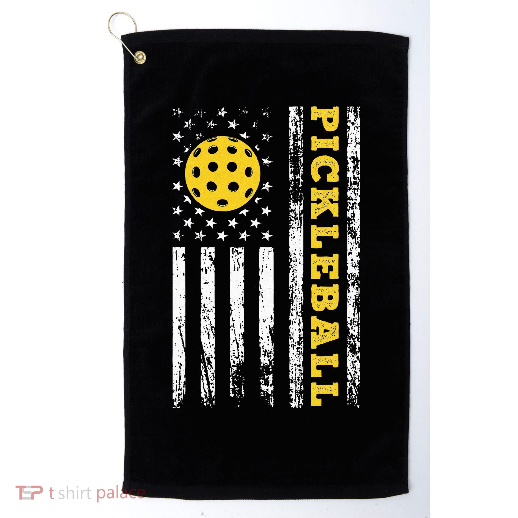 US Flag Pickleball Player Paddleball Lover Golf Towel