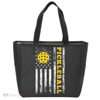 US Flag Pickleball Player Paddleball Lover Tote Bag