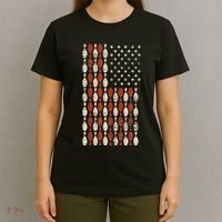 Us Flag Patriotic Proud American Bowler Gift Bowling T-Shirt thumb 4