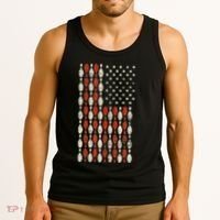 Us Flag Patriotic Proud American Bowler Gift Bowling Tank Top thumb 3