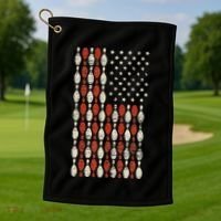 Us Flag Patriotic Proud American Bowler Gift Bowling Golf Towel thumb 1