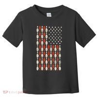 Us Flag Patriotic Proud American Bowler Gift Bowling Toddler T-Shirt thumb 0