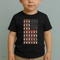 Us Flag Patriotic Proud American Bowler Gift Bowling Toddler T-Shirt thumb 2