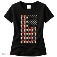 Us Flag Patriotic Proud American Bowler Gift Bowling Women's T-Shirt thumb 0