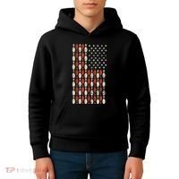 Us Flag Patriotic Proud American Bowler Gift Bowling Kids Hoodie thumb 4