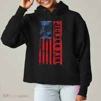 Us Flag Pickleball American Pickleball Player Ladies Heavyweight Boxy Pullover Hoodie thumb 0